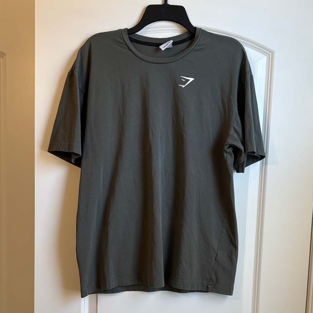 Gymshark Womens Grey Crew Neck T-Shirt - Dark Green